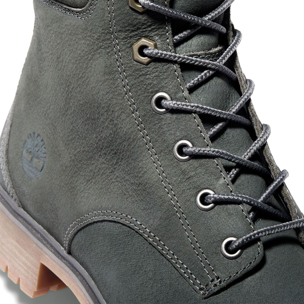 Bototos Timberland Mujer 6-Inch Jayne Waterproof Cuero Gris Oscuro - Chile JKL-142650